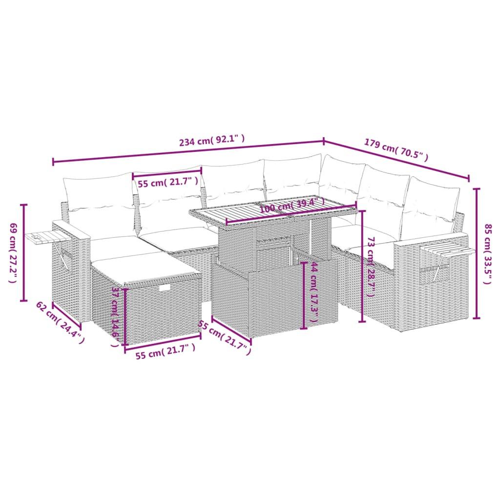 VidaXL Ensemble de canapés de jardin rotin synthétique  