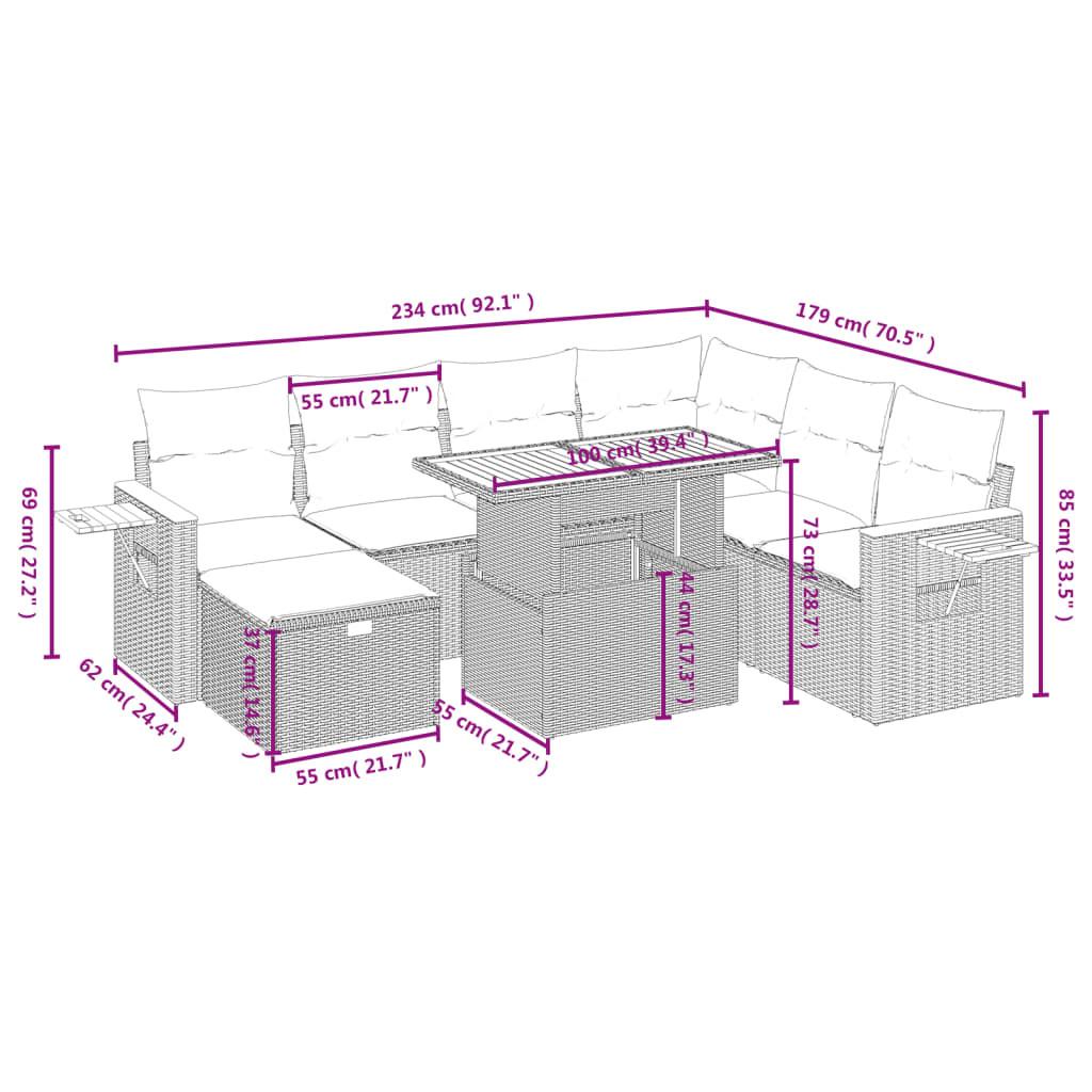 VidaXL set divano da giardino Polirattan  