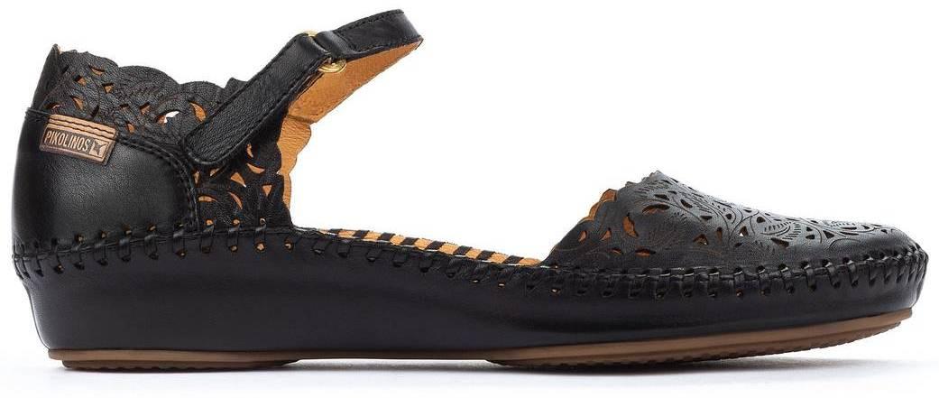 Image of P.vallarta - Leder Sandale Damen Schwarz 39