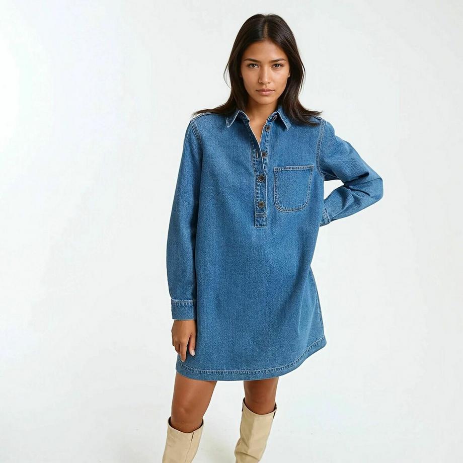 Robe courte en denim
