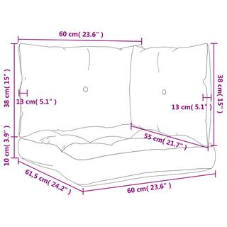 VidaXL cuscino per pallet Poliestere  