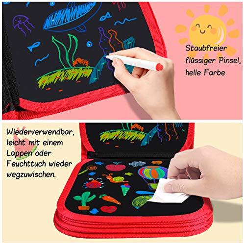 Activity-board  Livre de coloriage effaçable pour enfants, livre de coloriage portable pour enfants, planche à dessin réutilisable de 14 pages avec 12 crayons de couleur - dinosaure 