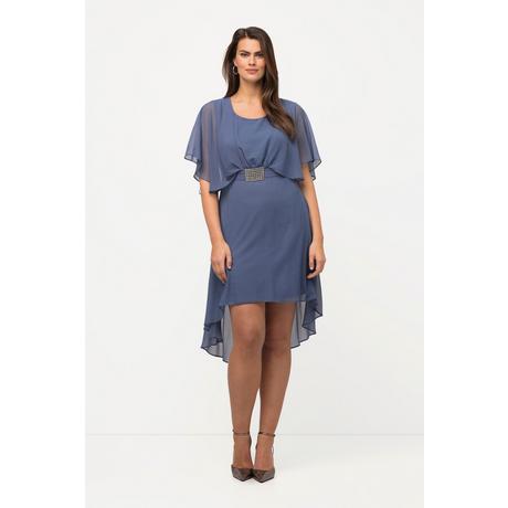 Ulla Popken  Abito da sera in chiffon con scollo a V, mezze maniche e sottoveste 