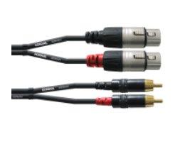 Cordial  Cordial CFU 3 FC Audio-Kabel 3 m 2 x RCA 2 x XLR (3-pin) Schwarz 