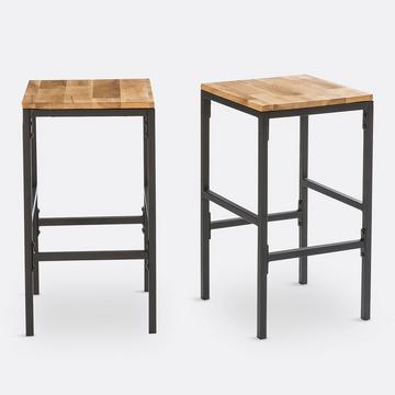 Lot de 2 tabourets de bar mi-hauteur