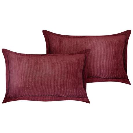 Beliani Lot de 2 coussins en Velours côtelé Traditionnel ZINNIA  