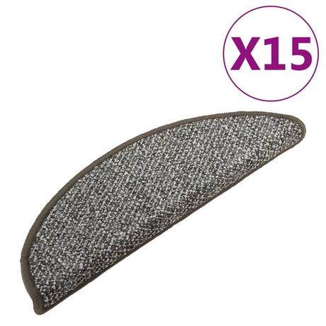 VidaXL Tapis de marches d'escalier 15 pcs polypropylène  