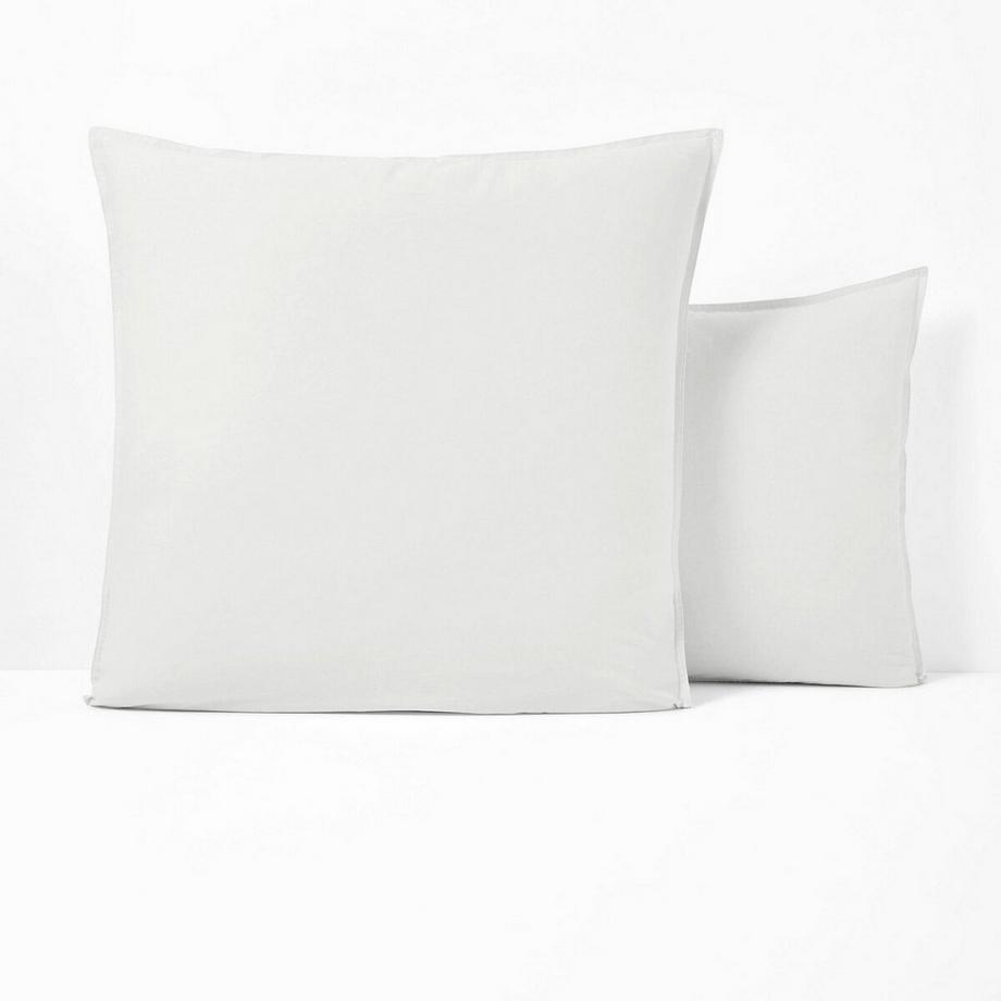 Taie d'oreiller enfant unie coton lavé