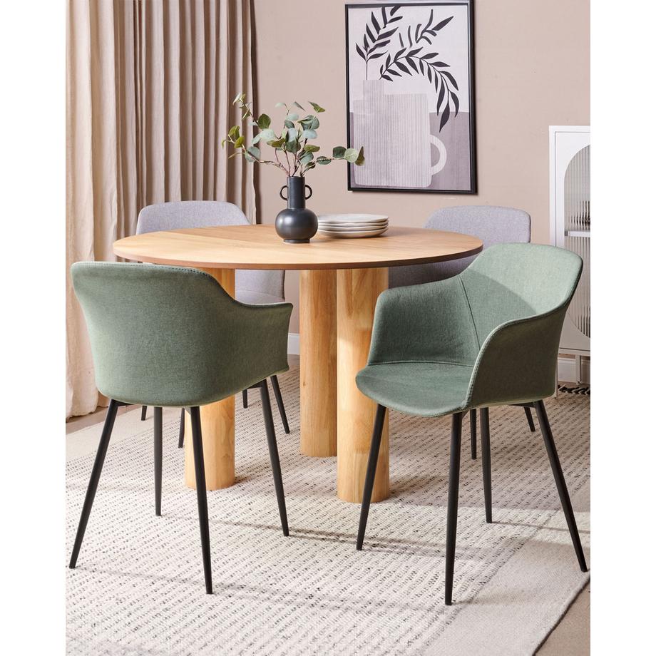 Beliani Set di 2 sedie da pranzo en Tessuto Retrò ELIM  