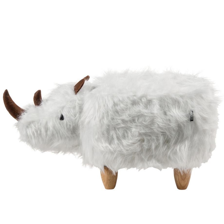 Beliani Tabouret animal en Fourrure synthétique  WOOLLY  
