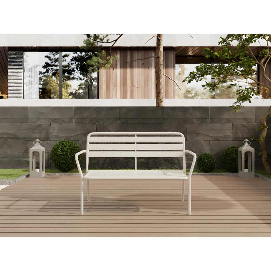 Vente-unique Banc de jardin en métal - Beige - MIRMANDE de MYLIA  