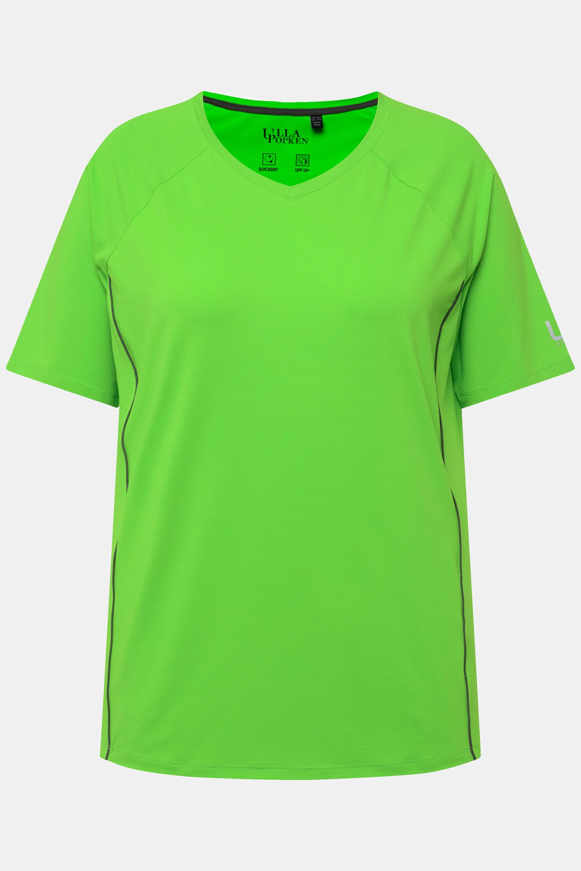 Ulla Popken  T-shirt, protection UV 50+, col en V, manches courtes 