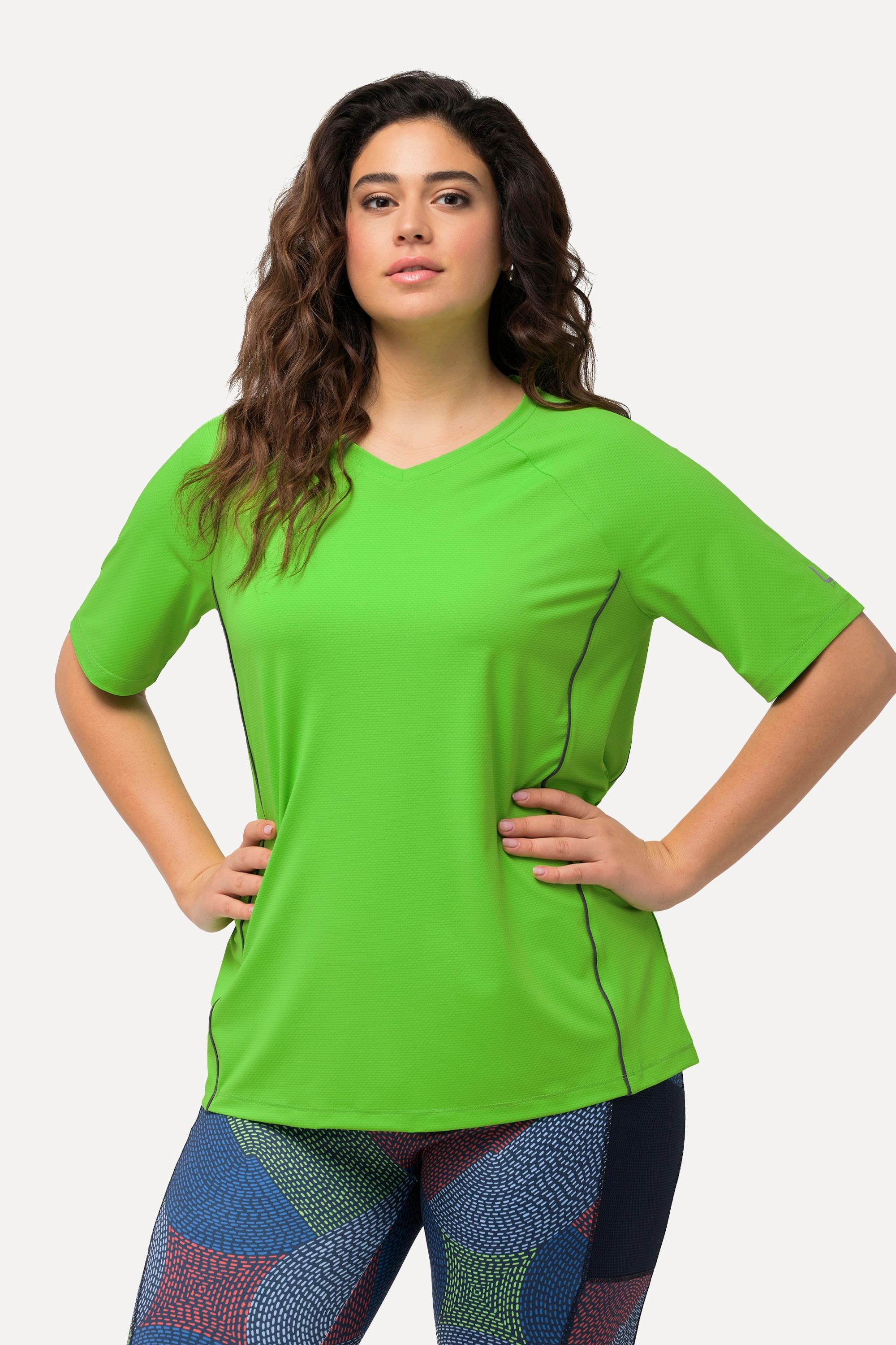 Ulla Popken  T-shirt, protection UV 50+, col en V, manches courtes 