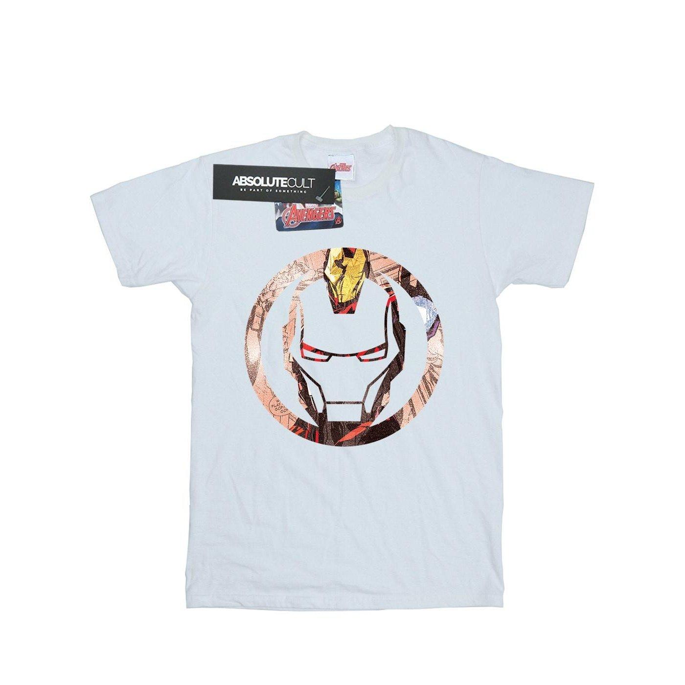 Image of Iron Man Montage Symbol Tshirt Damen Weiss S