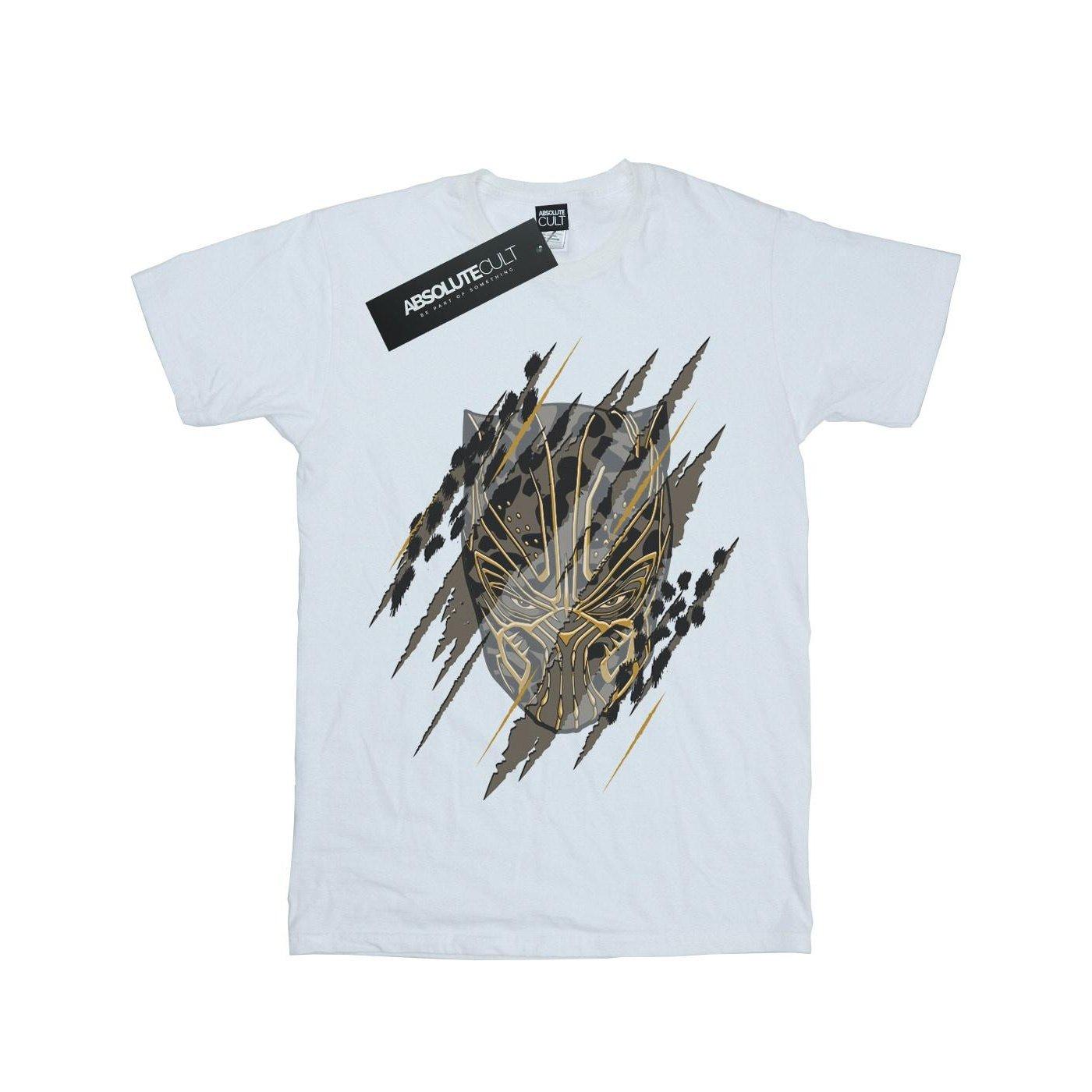 Image of Black Panther Gold Head Tshirt Unisex Weiss 140/146