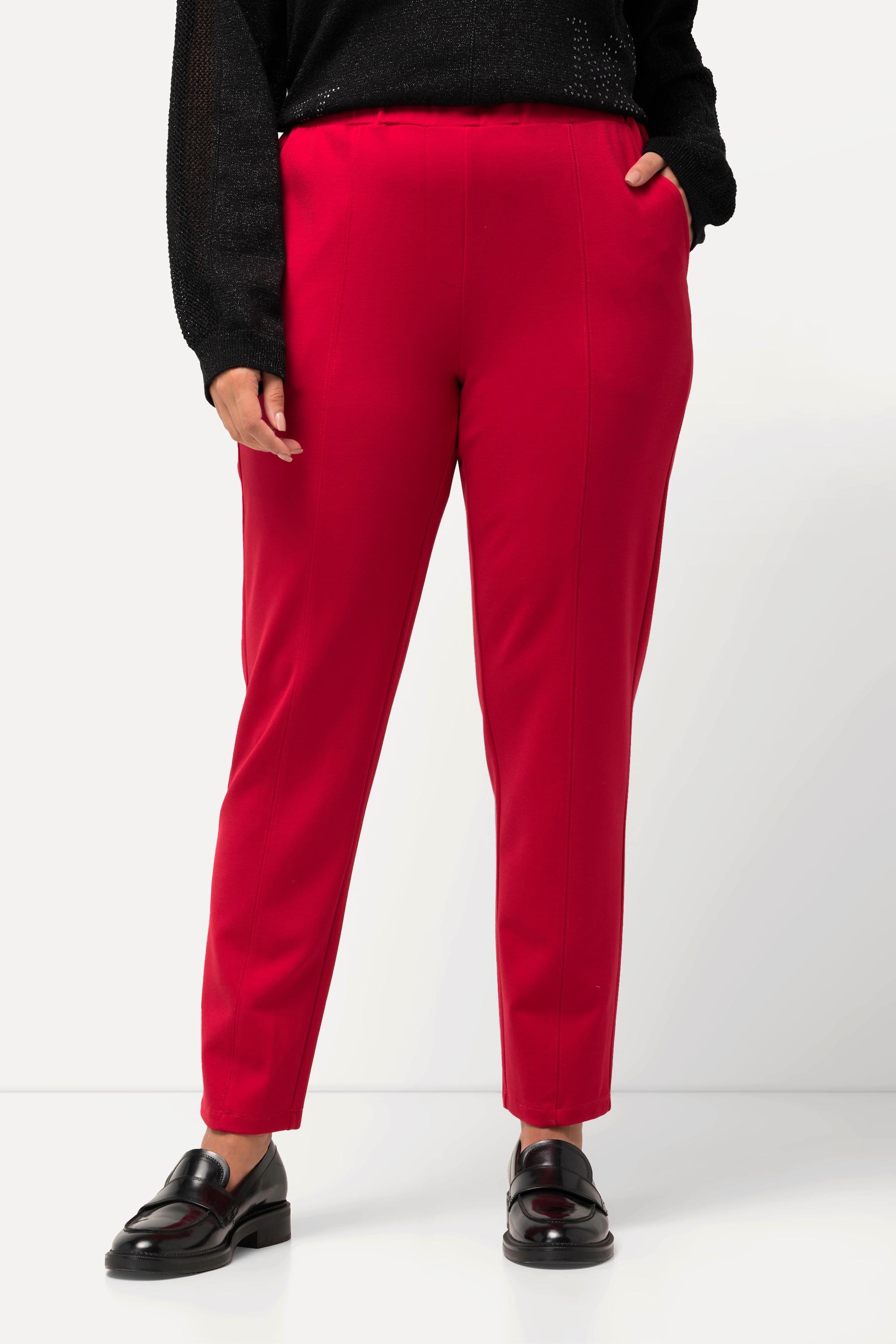 Ulla Popken  Pantalon en jersey, avec plis. Jambe carotte et taille élastique. 