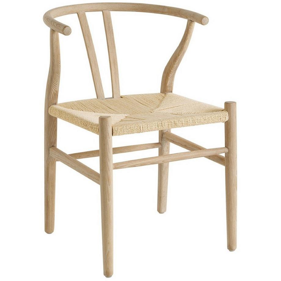 Blanc d'Ivoire Chaise de salle à manger Njord frêne blanchi  