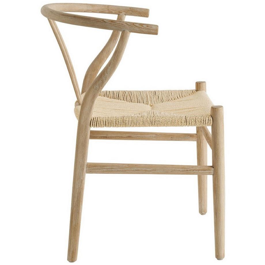 Blanc d'Ivoire Chaise de salle à manger Njord frêne blanchi  