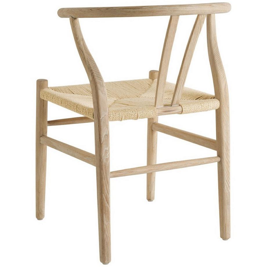 Blanc d'Ivoire Chaise de salle à manger Njord frêne blanchi  