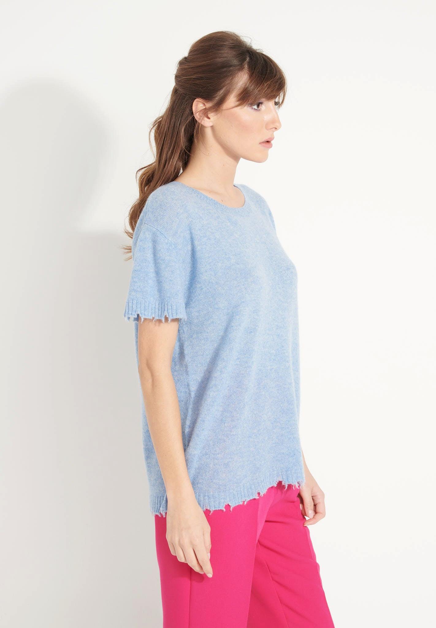 Studio Cashmere8  AVA 6 T shirt girocollo -100% cashmere déjaugé 