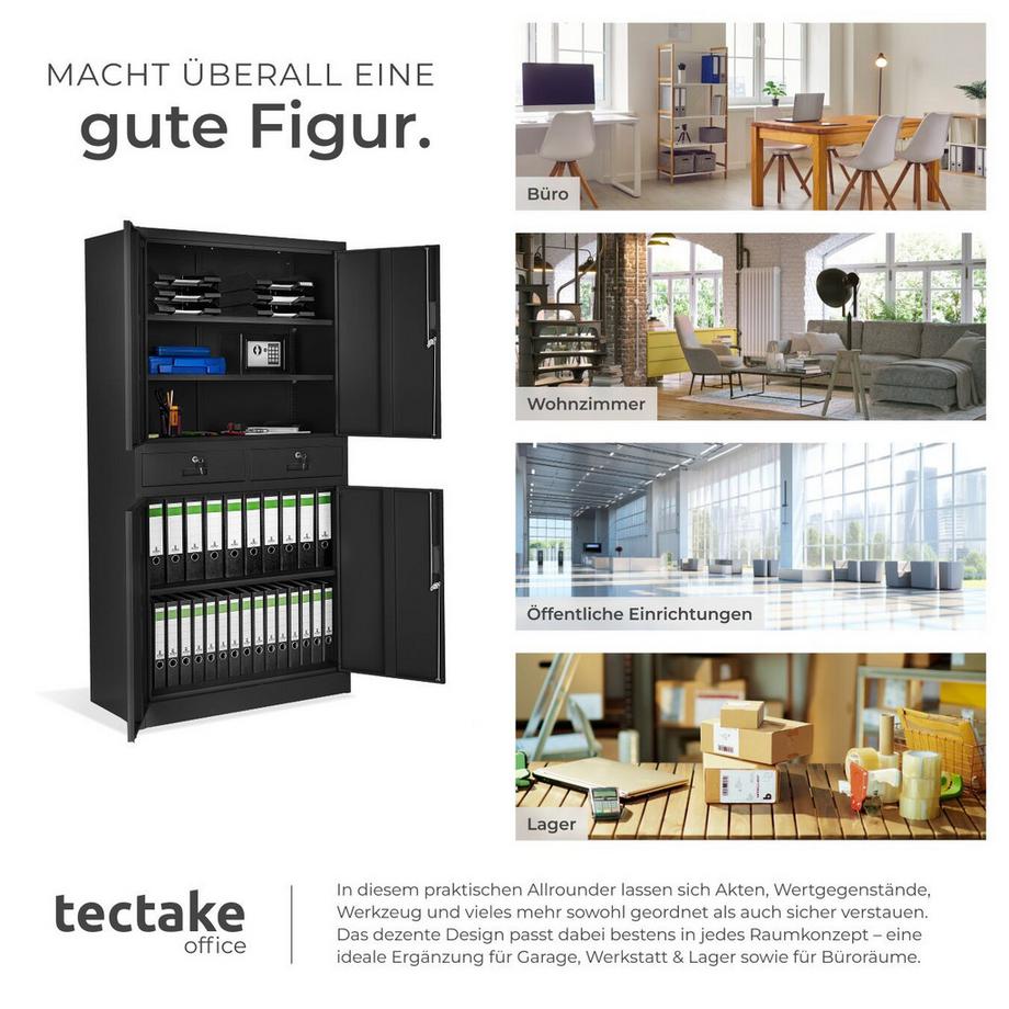 Tectake Armadio portadocumenti   in acciaio verniciato a polvere  