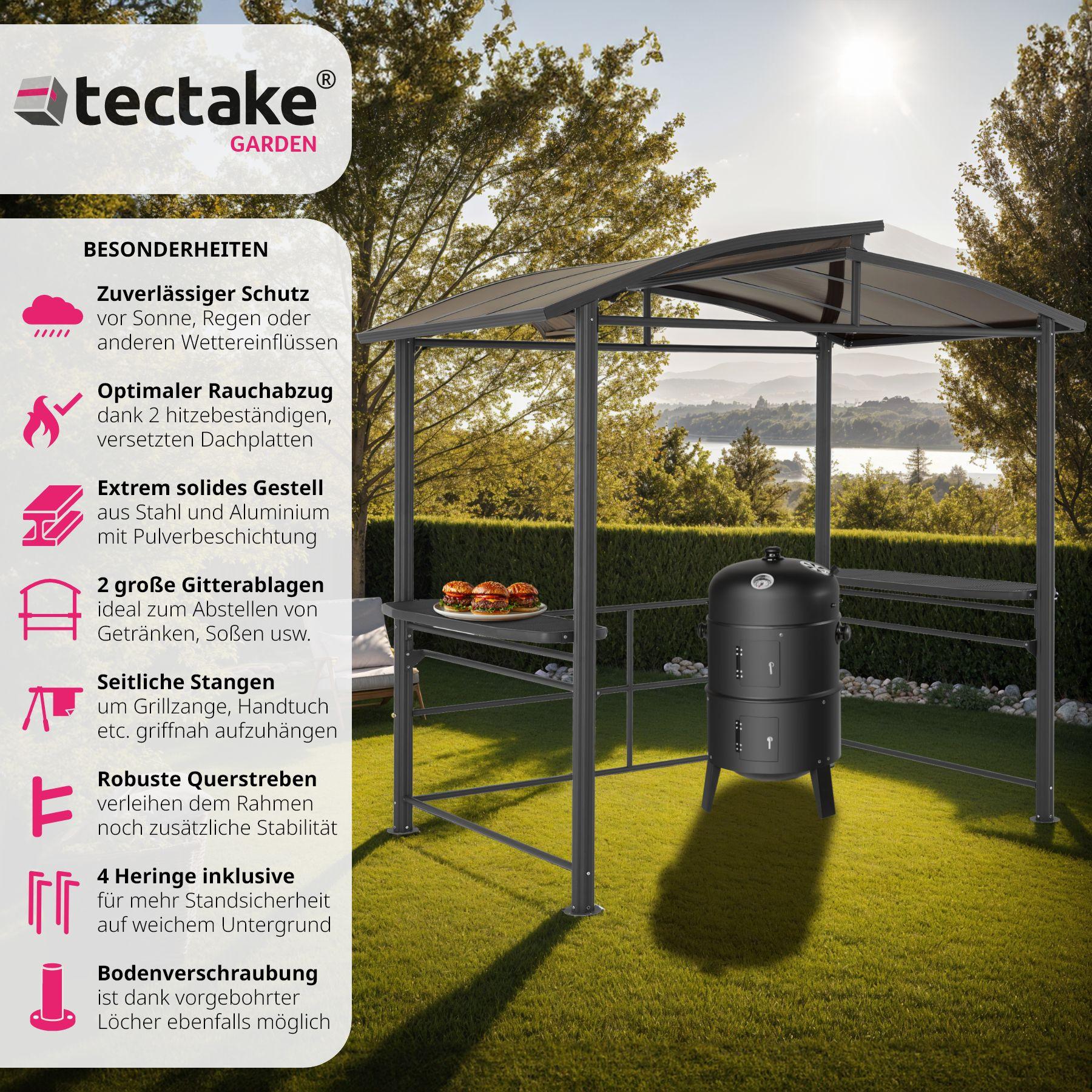 Tectake Abri pour barbecue Asado 2,4x1,5x2,34m  