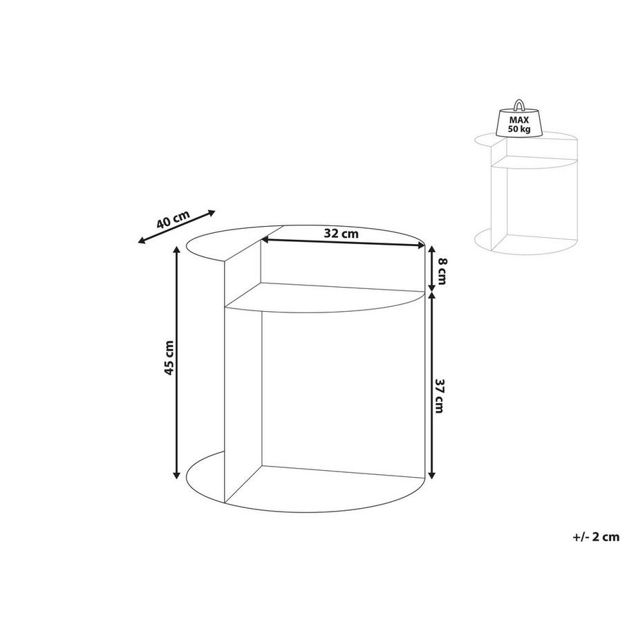 Beliani Table d'appoint en Métal Industriel TAGGART  