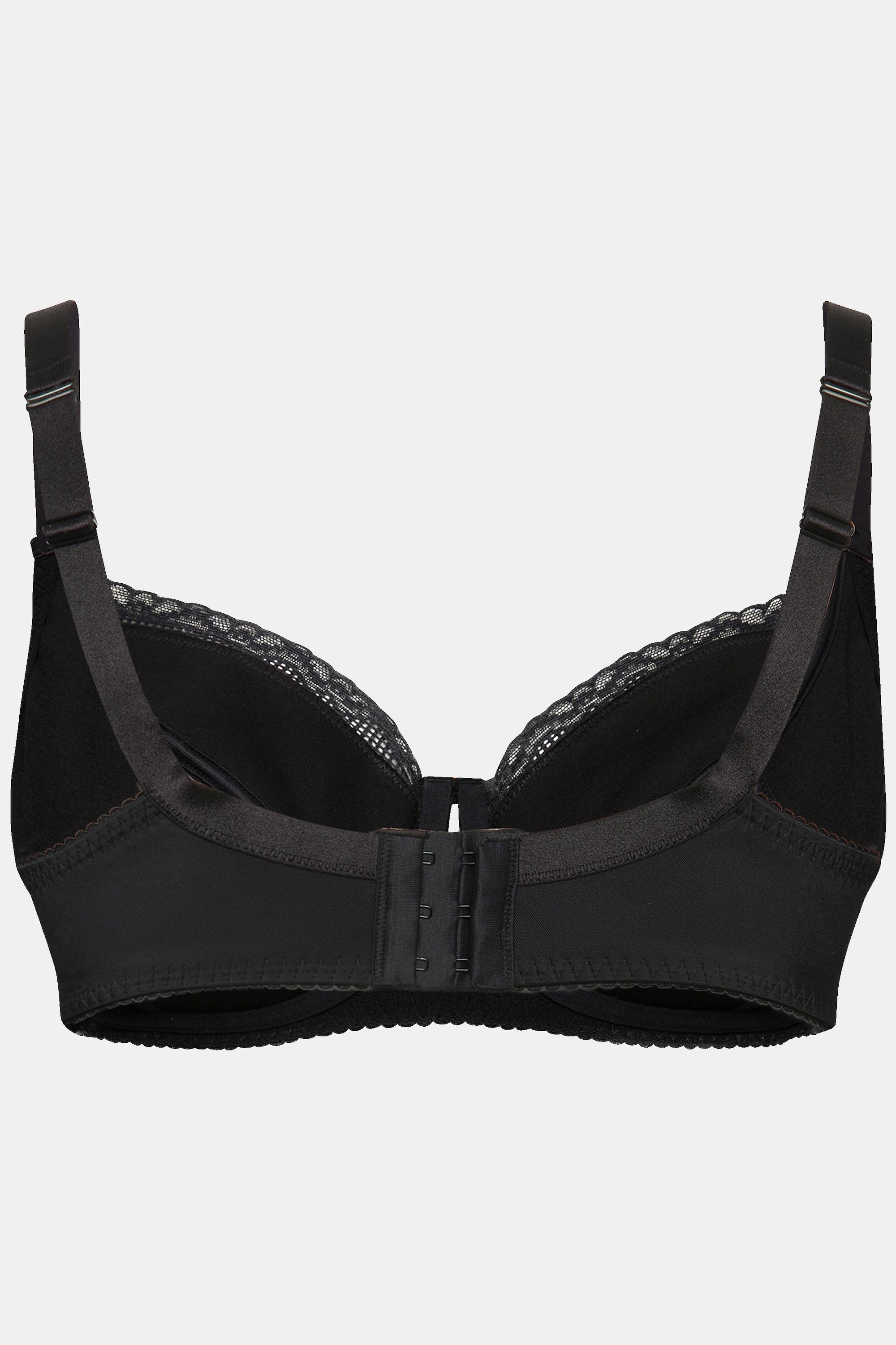 Ulla Popken  Reggiseno con ferretto, jacquard, pizzo, nappa e coppa C-F 