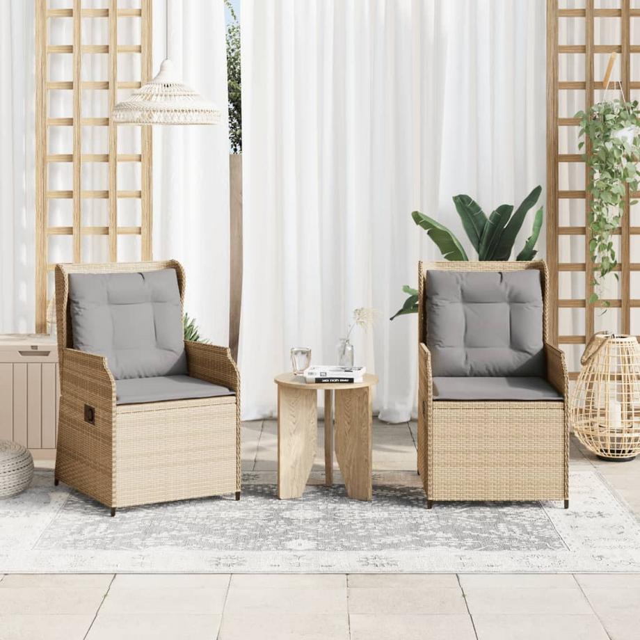 VidaXL sedia reclinabile da giardino Polirattan  
