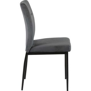 mutoni Chaise de salle à manger Tissu gris foncé Métal noir 45x90.5  