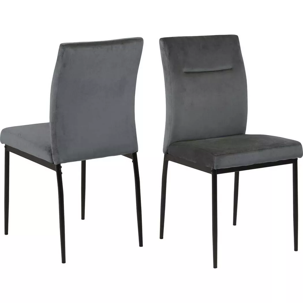 ACTONA GROUP Esszimmerstuhl "Doris" (Set) 2 Stk.mit lebendigem Stoff, schlanke, schwarze Metallbeine