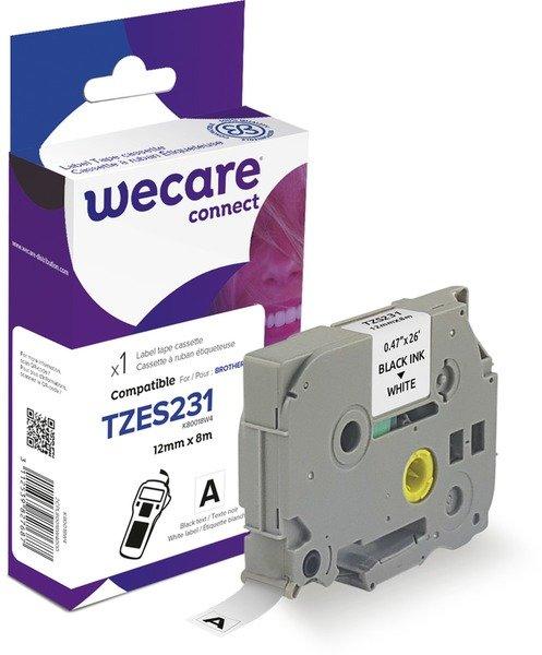 wecare  WECARE Band, laminiert schwarz/weiss TZeS231WE ersetzt Ptouch Tze-S231 12mm 