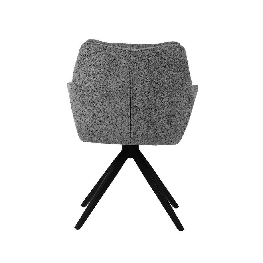 mutoni Chaise avec accoudoirs Velvora gris  