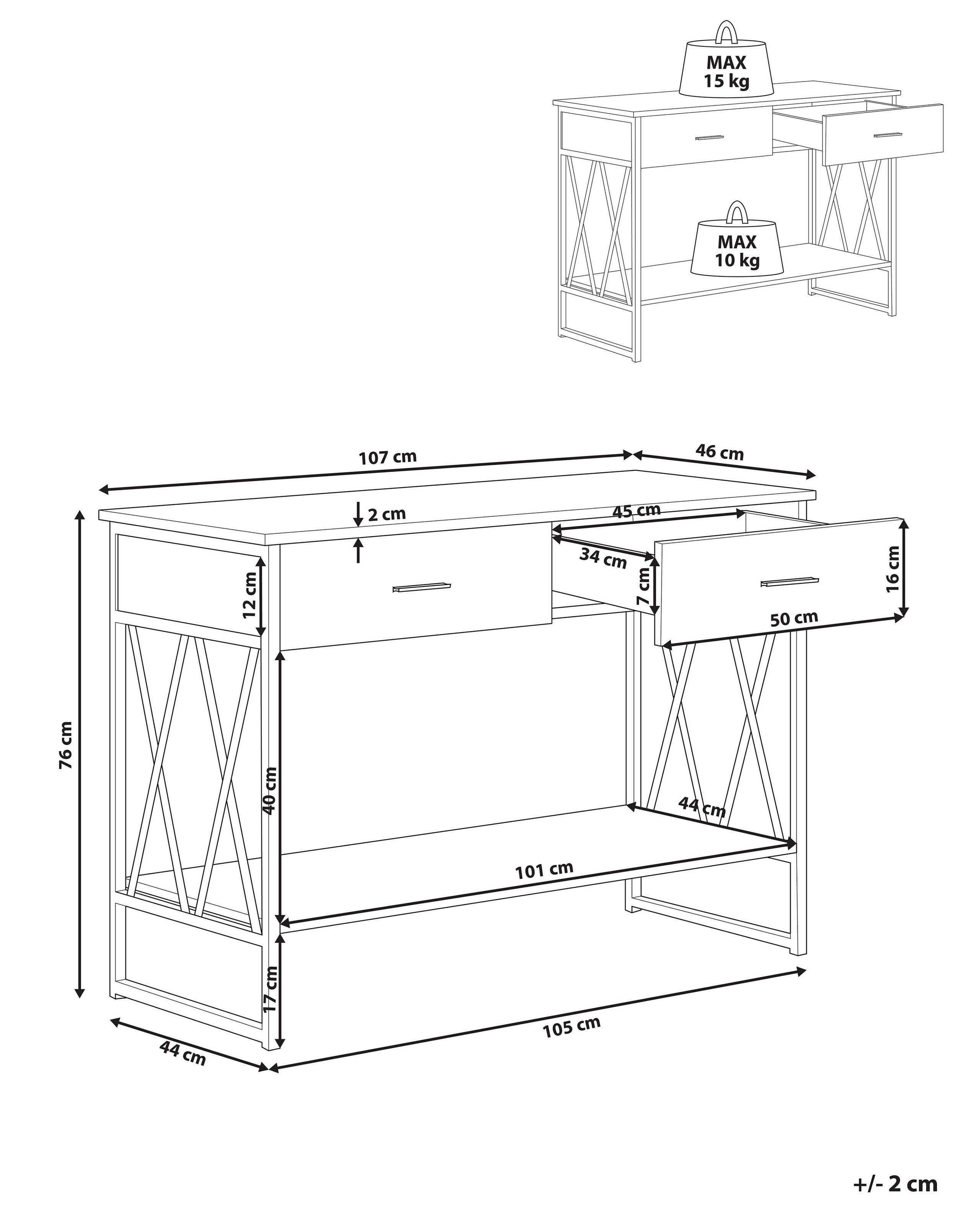 Beliani Console en Panneau de particules de bois Industriel AYDEN  