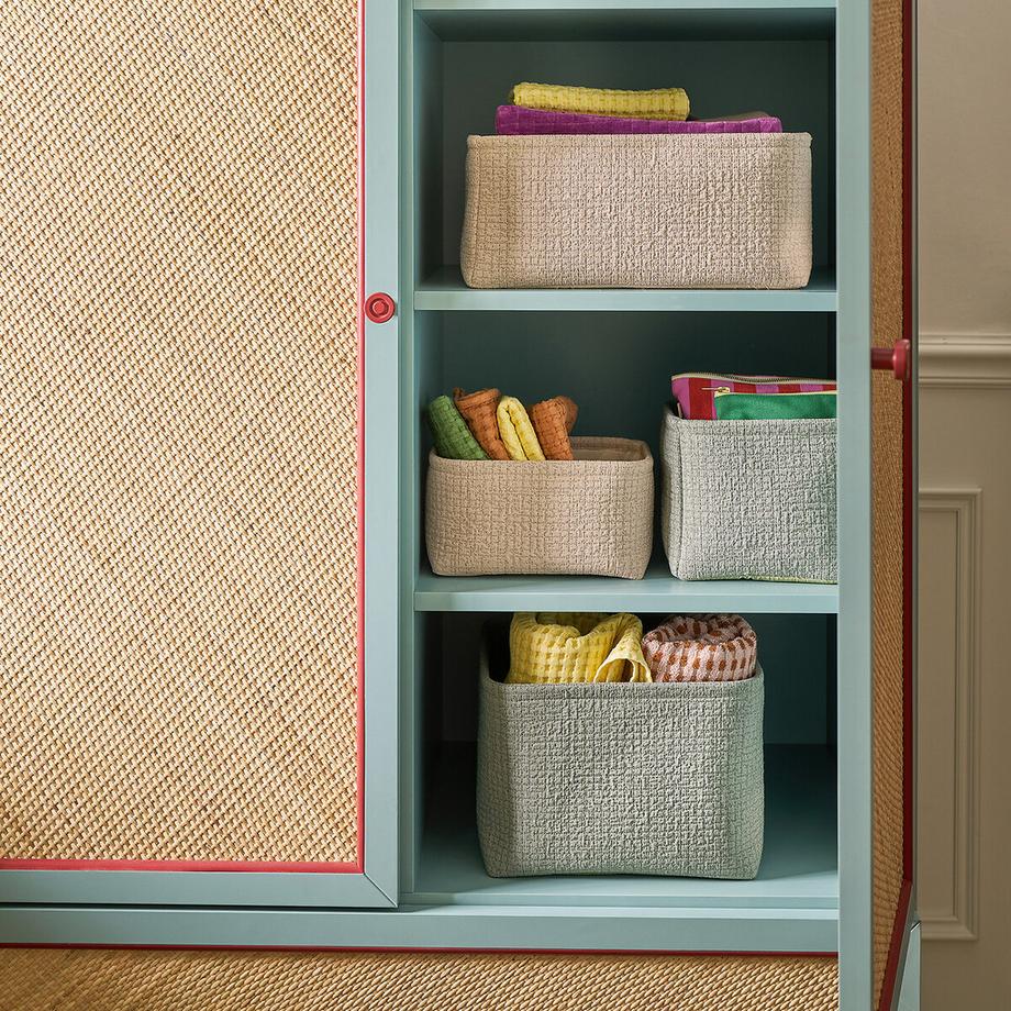 La Redoute Intérieurs Lot de 3 paniers en tissu gaufré  