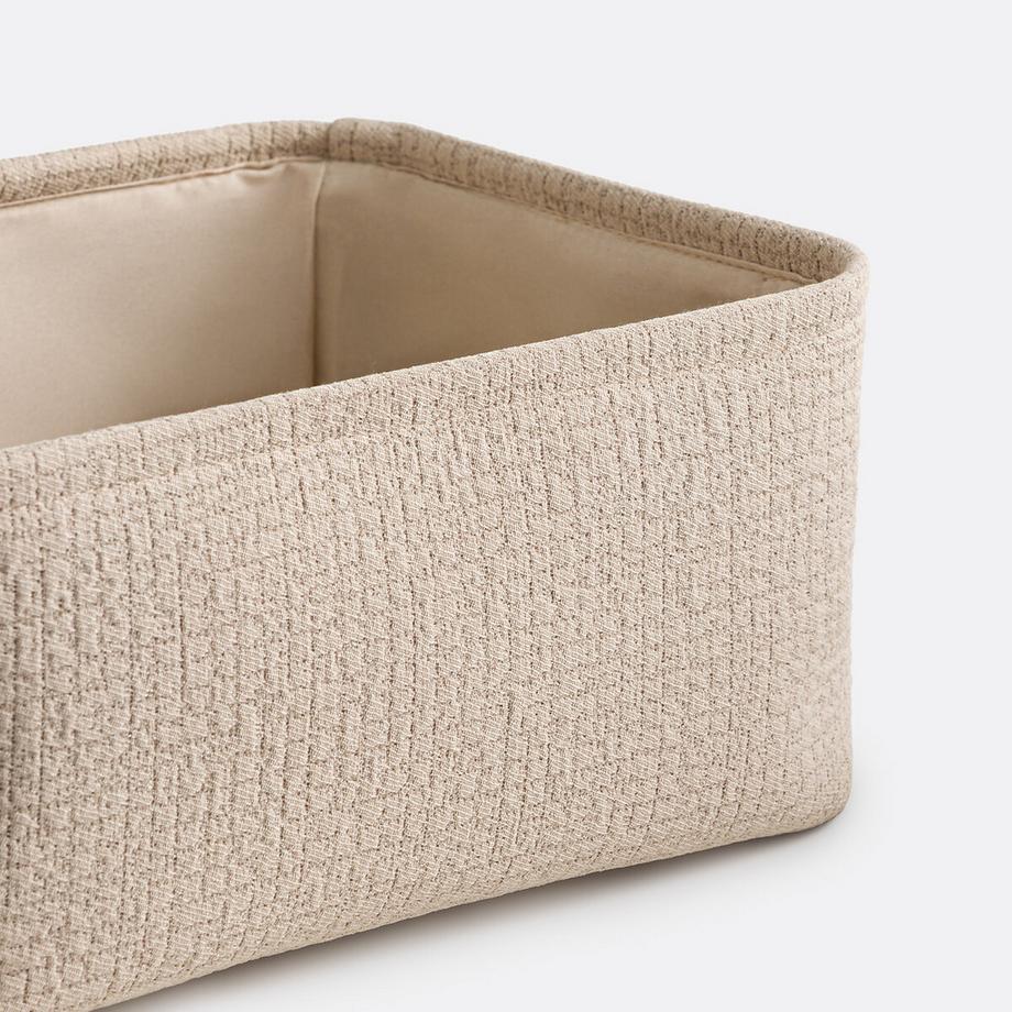 La Redoute Intérieurs Lot de 3 paniers en tissu gaufré  