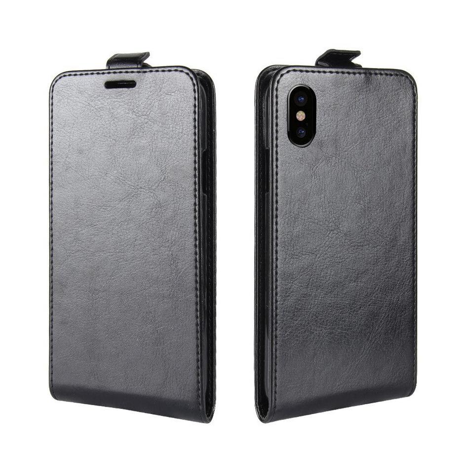 Cover-Discount  iPhone Xs / X - Leder Flip Case Mit Fotofach Vertikal 