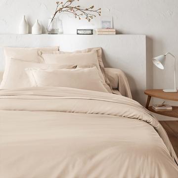 Housse de couette unie en polycoton