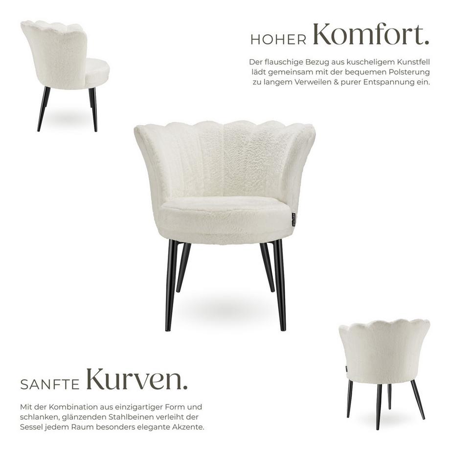 Tectake Fauteuil STELLA dossier en forme de fleur  