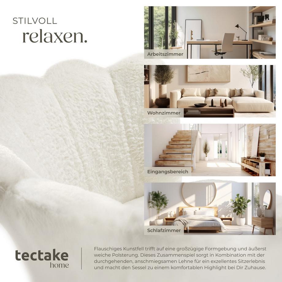 Tectake Fauteuil STELLA dossier en forme de fleur  