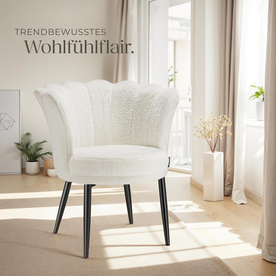 Tectake Fauteuil STELLA dossier en forme de fleur  