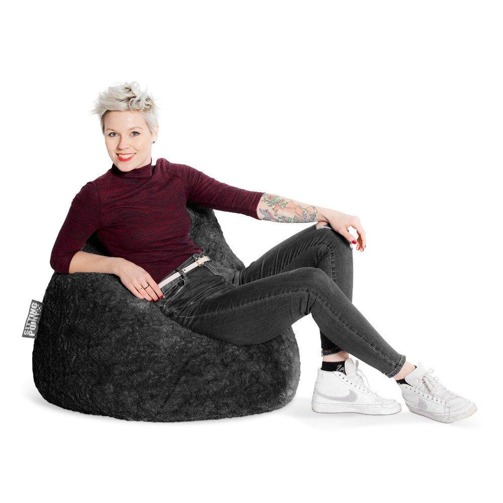 Sitting Point Sitzsack BeanBag Fluffy XL, schwarz  