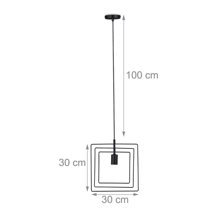 B2X Lampada a sospensione quadrata nera  