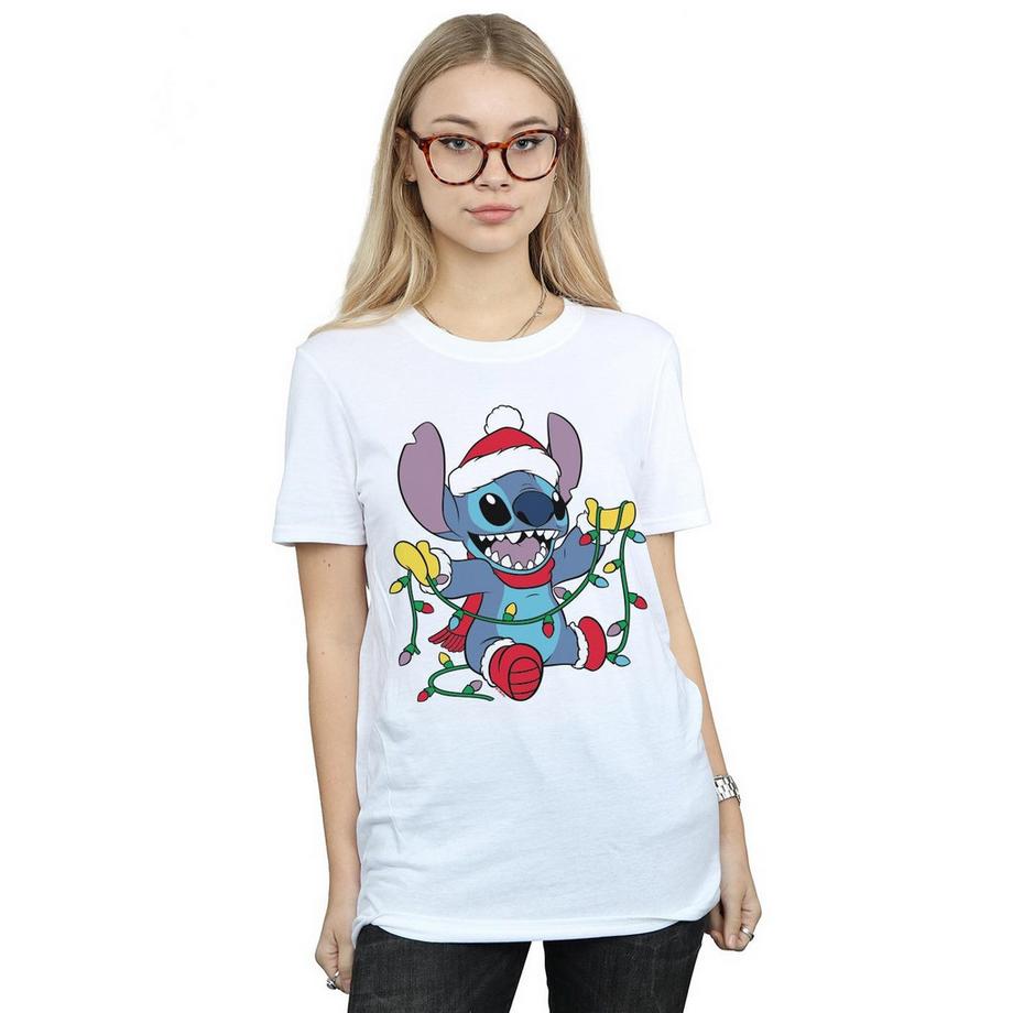 Disney Stitch Christmas Lights T-Shirt  