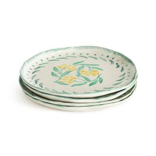 La Redoute Intérieurs Lot de 4 assiettes plates en grès  