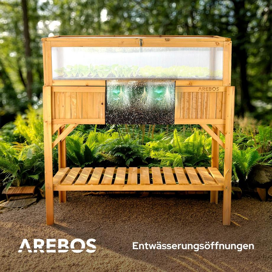 Arebos Letto rialzato con telaio freddo Attacco per fioriera  