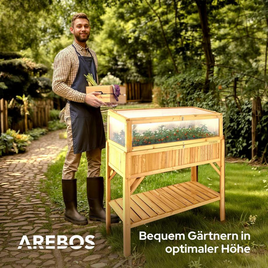 Arebos Letto rialzato con telaio freddo Attacco per fioriera  