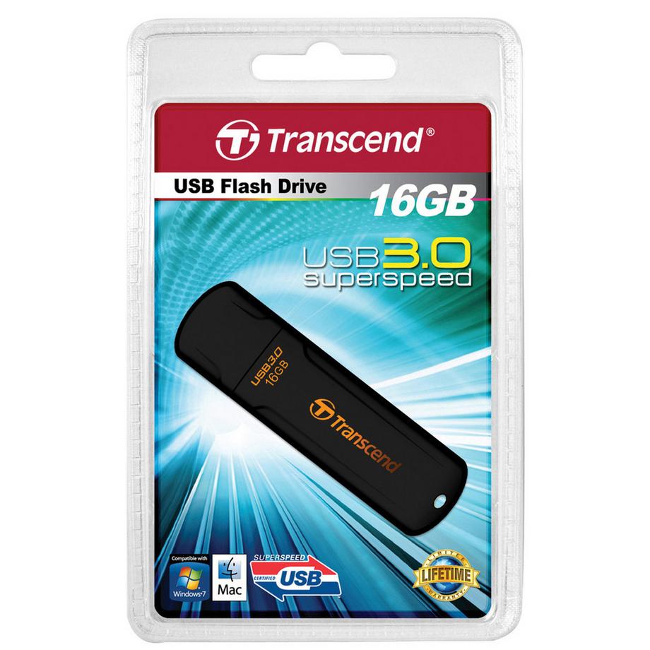 B2X  Transcend JetFlash 730 USB 3.0-Speicherstick 16 GB Schwarz 