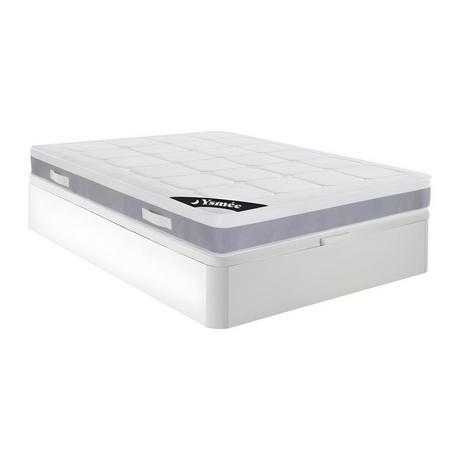 Ysmée Ensemble 140 x 190 cm sommier coffre blanc + matelas ressorts ensachés 7 zones accueil latex ép.28cm - DUCHESSE II de YSMÉE  