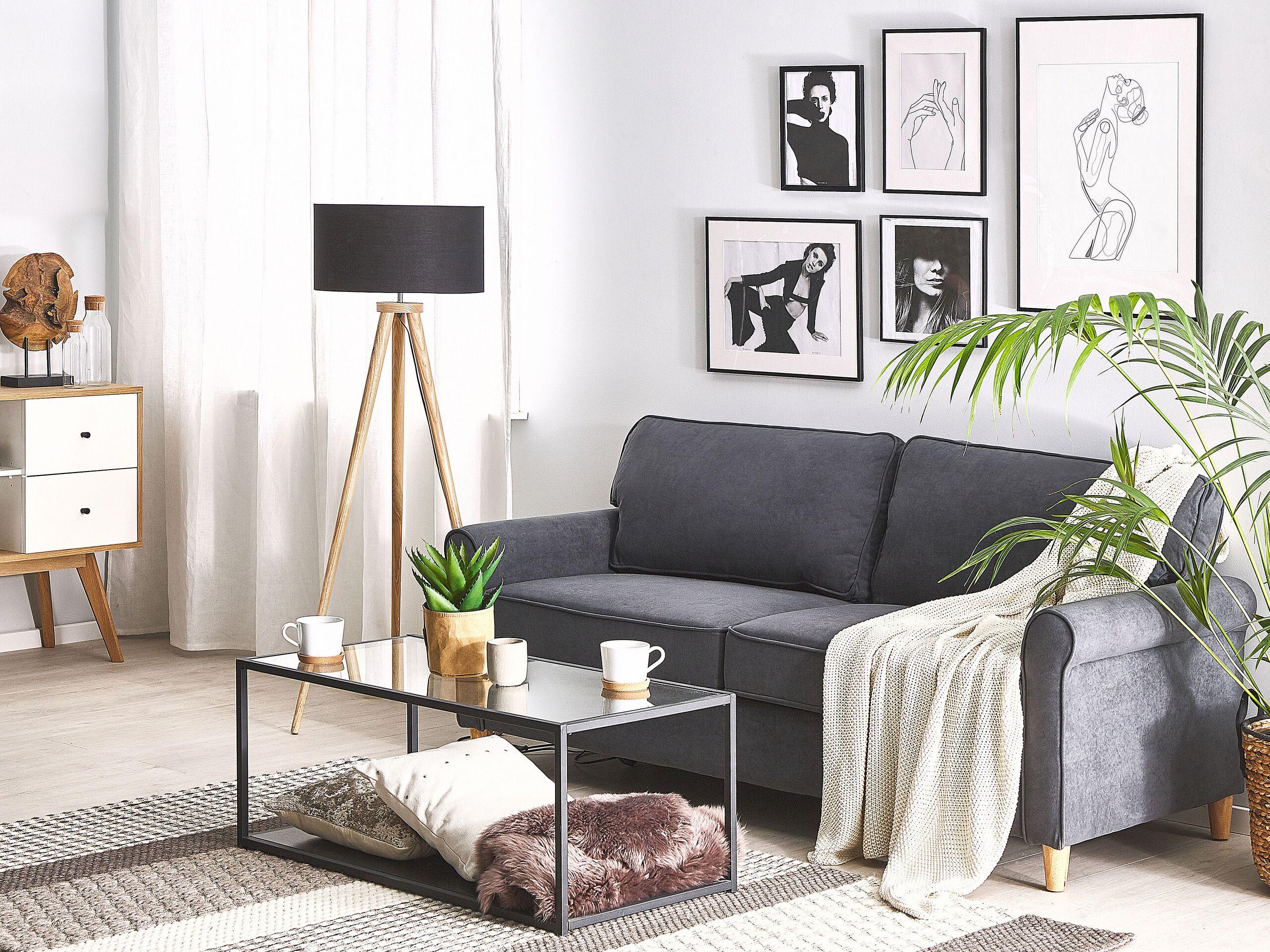 Beliani 3 Sitzer Sofa aus Samtstoff Retro RONNEBY  